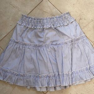 Blue and white striped skirt size small
